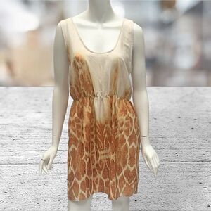 WW118 By Walter Baker Giraffe Print Sleeveless  Dress Safari , Animal Print